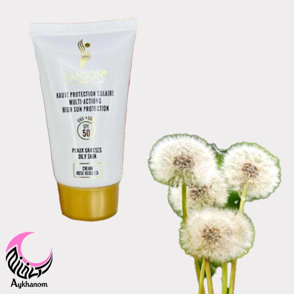 ضدآفتاب لانسون شماره 1/5-ضدآفتاب رنگی لانسون ضدچروک و ضد لک است.مراقبت بالای پوست در برابر آفتاب داراست.